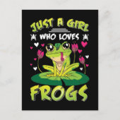 Carte Postale Fille aime la fille de grenouilles Kawaii Frog Lov (Devant)