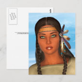 Carte Postale Fille amérindienne (Devant / Derrière)
