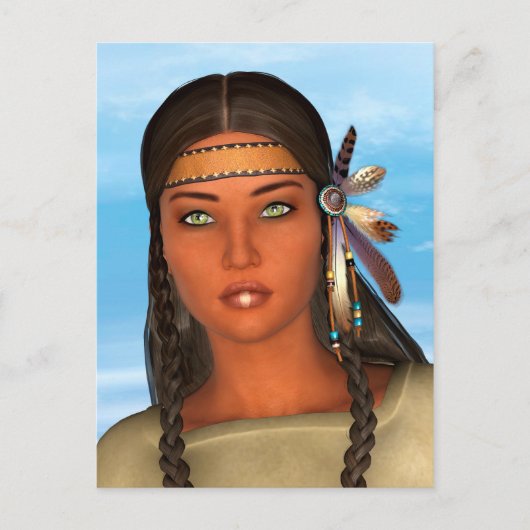 Carte Postale Fille amérindienne (Devant)