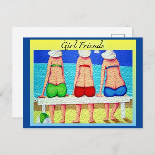 Carte Postale Fille amis (Devant / Derrière)