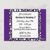 Carte Postale Fille Anime Cool Anniversaire avec Cheveux Violets (Dos)