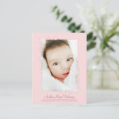 Carte postale Fille Annonce de naissance rose Vint (Debout devant)