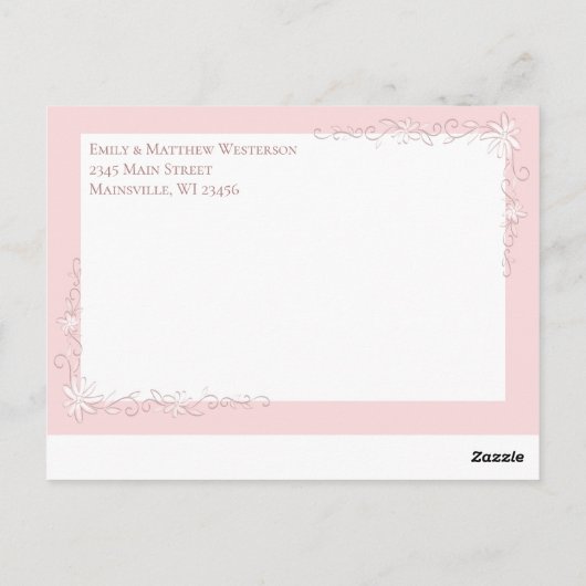 Carte postale Fille Annonce de naissance rose Vint (Dos)