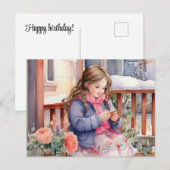 Carte Postale Fille artisanale (Devant / Derrière)