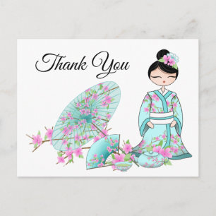 Carte Postale Fille asiatique merci