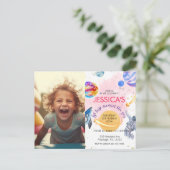 Carte Postale Fille Astronaute Fusée spatiale Planète (Debout devant)