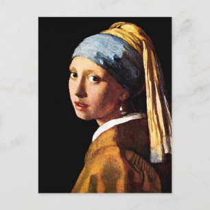 Carte Postale Fille au collier de perles