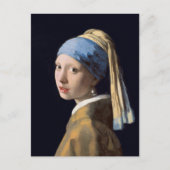 Carte Postale Fille au collier de perles par Johannes Vermeer Po (Devant)