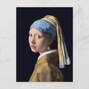 Carte Postale Fille au collier de perles par Johannes Vermeer Po