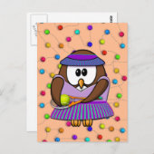 Carte Postale fille au tennis (Devant / Derrière)