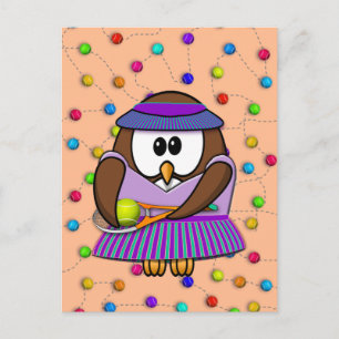 Carte Postale fille au tennis