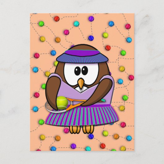 Carte Postale fille au tennis (Devant)