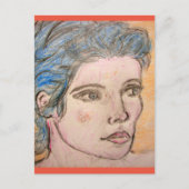 Carte Postale Fille aux cheveux bleus (Devant)