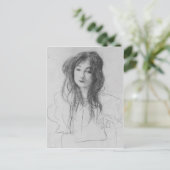 Carte Postale Fille aux cheveux longs par Gustav Klimt (Debout devant)