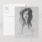 Carte Postale Fille aux cheveux longs par Gustav Klimt (Devant / Derrière)