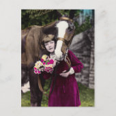 Carte Postale Fille aux fleurs (Devant)