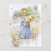 Carte Postale Fille aux fleurs (Devant)