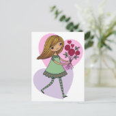 Carte Postale Fille aux fleurs (Debout devant)