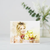 Carte Postale Fille aux fruits (Debout devant)