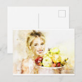 Carte Postale Fille aux fruits (Devant / Derrière)