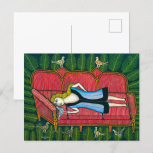 Carte Postale Fille aux pigeons Morris Hirshfield