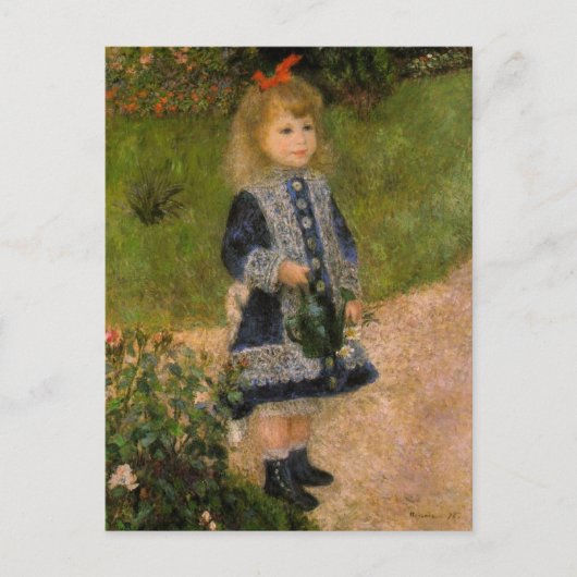 Carte Postale Fille avec arrosage (Devant)