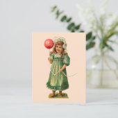 Carte Postale Fille avec Balloon Vintage (Debout devant)