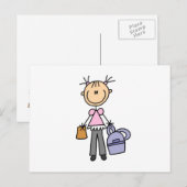 Carte Postale Fille avec cartable (Devant / Derrière)