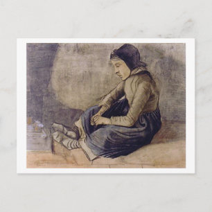 Carte Postale Fille avec Casquette noir assis, Vincent van Gogh