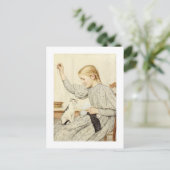 Carte Postale Fille avec chat, Albert Anker (Debout devant)