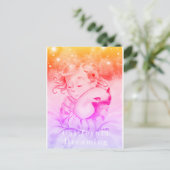 Carte Postale Fille Avec Chat Couché (Version 2) (Debout devant)