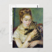 Carte Postale Fille avec chat de Renoir (Devant / Derrière)
