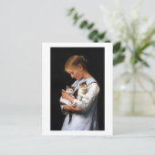 Carte Postale Fille avec chatons, Albert Anker (Debout devant)