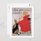 Carte Postale Fille avec chats, Alexandre Steinlen (Devant / Derrière)