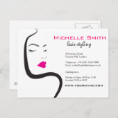 Carte Postale Fille avec cheveux ondulés Coiffure icône de marqu (Devant / Derrière)