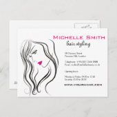 Carte Postale Fille avec cheveux ondulés Coiffure icône de marqu (Devant / Derrière)