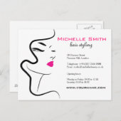 Carte Postale Fille avec cheveux ondulés Coiffure icône de marqu (Devant / Derrière)