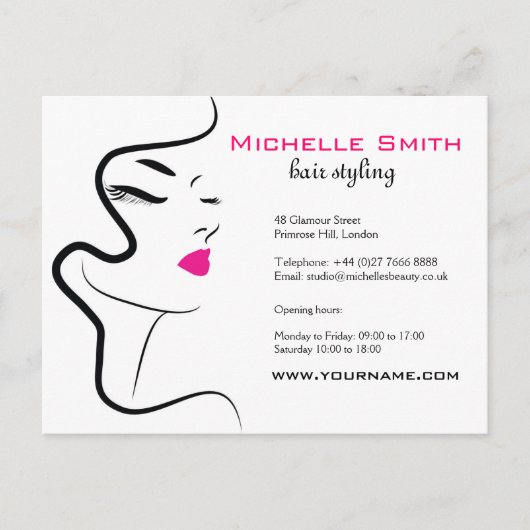 Carte Postale Fille avec cheveux ondulés Coiffure icône de marqu (Devant)