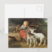 Carte Postale Fille avec chien et enfants Hermine Biedermann-Are (Devant / Derrière)