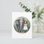 Carte Postale Fille avec éléphant et oiseau (Debout devant)