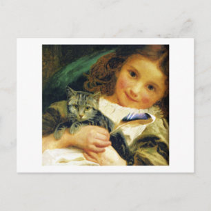 Carte Postale Fille avec Kitten, Sophie Anderson