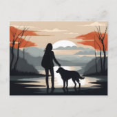 Carte Postale Fille avec le chien (Devant)