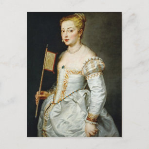 Carte Postale Fille avec le drapeau Peter Paul Rubens portrait à