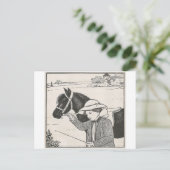 Carte Postale Fille avec le poney (Debout devant)
