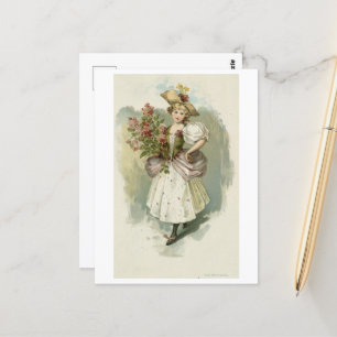 Carte Postale Fille avec Lilacs, Louis Prang