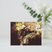 Carte Postale fille avec lion anime (Debout devant)