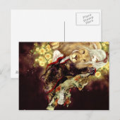 Carte Postale fille avec lion anime (Devant / Derrière)