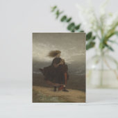 Carte Postale Fille avec livre Johnson peinture (Debout devant)