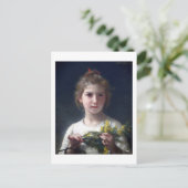 Carte Postale Fille avec Mimosa, Bouguereau (Debout devant)