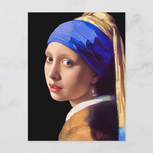 Carte Postale Fille avec Perle oreille (Devant)